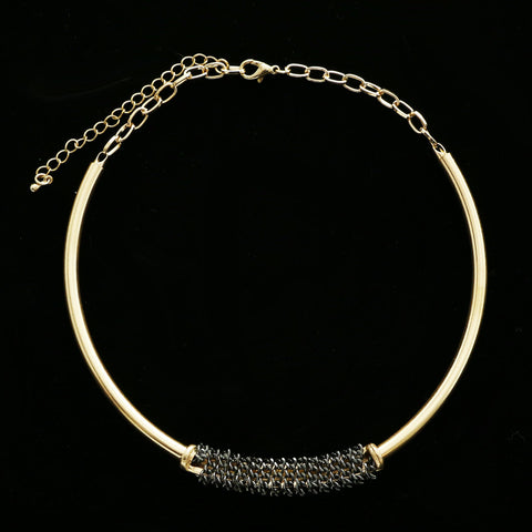 Luxury Chain Wrap Accent Necklace Gold/Black NWOT