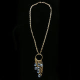 Luxury Faceted Y-Necklace Gold/Blue NWOT