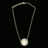 Luxury Crystal Faceted Necklace Gold & White NWOT
