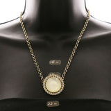 Luxury Crystal Faceted Necklace Gold & White NWOT