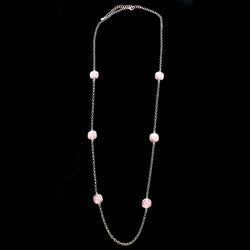 Luxury Faceted Necklace Silver/Pink NWOT