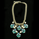 Luxury Faceted Necklace Gold/Blue NWOT