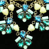 Luxury Faceted Necklace Gold/Blue NWOT