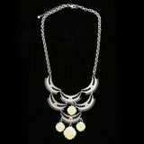 Luxury Faceted Necklace Silver/White NWOT