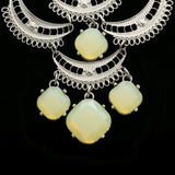 Luxury Faceted Necklace Silver/White NWOT
