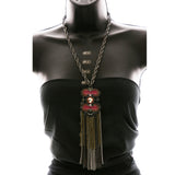 Luxury Crystal Y-Necklace Gunmetal/Pink NWOT
