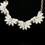 Luxury Crystal Flower Necklace Gold NWOT