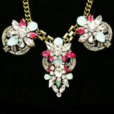 Luxury Crystal Necklace Gold/Pink NWOT