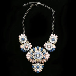 Luxury Crystal Necklace Gunmetal/Pink NWOT
