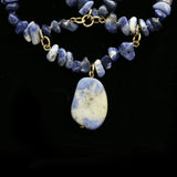 Luxury Semi-Precious Necklace Gold/Blue NWOT