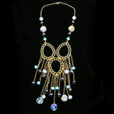Luxury Faceted Necklace Gold/Blue NWOT
