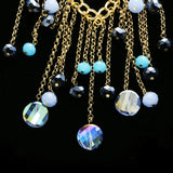 Luxury Faceted Necklace Gold/Blue NWOT
