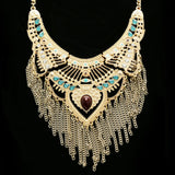 Luxury Crystal Necklace Gold/Blue NWOT