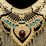 Luxury Crystal Necklace Gold/Blue NWOT