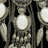Luxury Leaf Necklace Silver/White NWOT