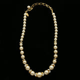 Luxury Crystal Pearl Necklace Gold & White NWOT