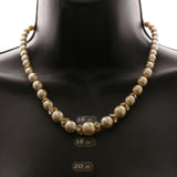 Luxury Crystal Pearl Necklace Gold & White NWOT