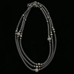 Luxury Crystal Necklace Silver/Dark-Silver NWOT