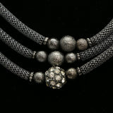 Luxury Crystal Necklace Silver/Dark-Silver NWOT