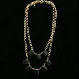 Luxury Faceted Necklace Gold/Black NWOT