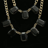 Luxury Faceted Necklace Gold/Black NWOT