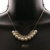 Luxury Crystal Pearl Necklace Gold & White NWOT