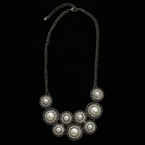 Luxury Crystal Necklace Gunmetal/Gray NWOT