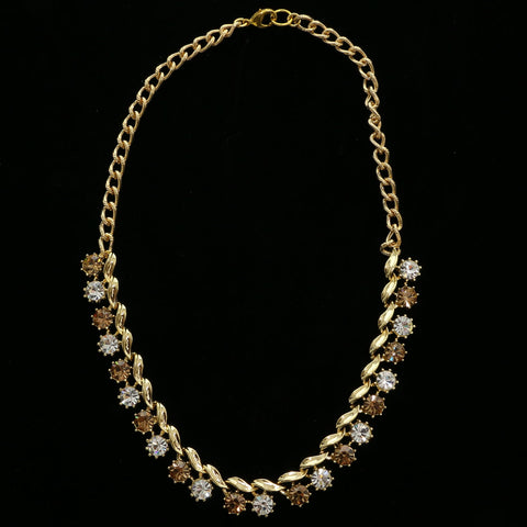 Luxury Crystal Necklace Gold NWOT