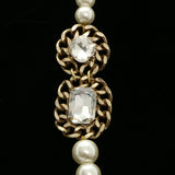 Luxury Crystal Pearl Necklace Gold & White NWOT
