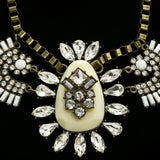 Luxury Crystal Necklace Gold/White NWOT