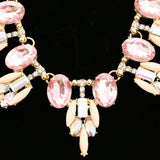 Luxury Crystal Necklace Gold/Pink NWOT