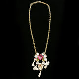 Luxury Crystal Necklace Gold/Pink NWOT
