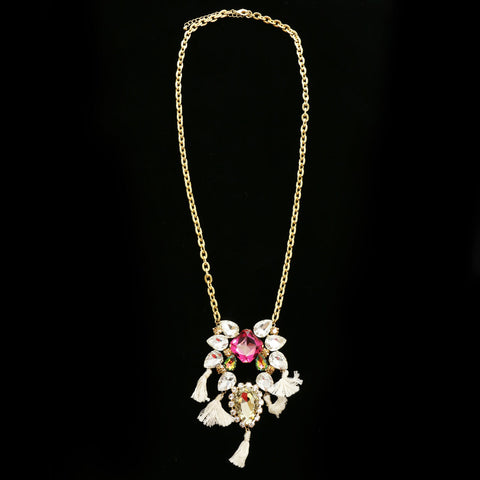 Luxury Crystal Necklace Gold/Pink NWOT