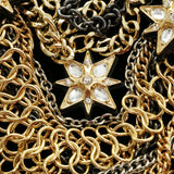Luxury Crystal Star Necklace Gold & Black NWOT