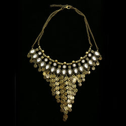 Luxury Crystal Antiqued Necklace Gold NWOT