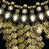 Luxury Crystal Antiqued Necklace Gold NWOT