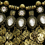 Luxury Crystal Antiqued Necklace Gold NWOT
