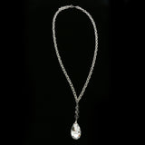 Luxury Crystal Y-Necklace Silver NWOT