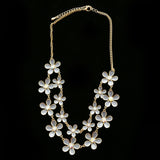 Luxury Flowers Necklace Gold/Blue NWOT