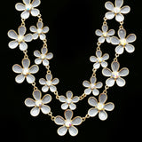 Luxury Flowers Necklace Gold/Blue NWOT