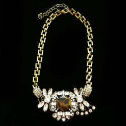 Luxury Necklace Gold/Brown NWOT