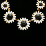 Luxury Flowers Necklace Gold/White NWOT