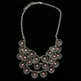 Luxury Flowers Necklace Silver/Pink NWOT