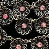 Luxury Flowers Necklace Silver/Pink NWOT