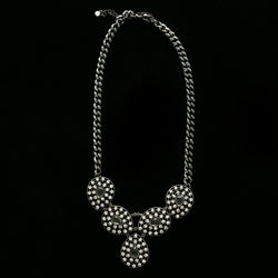 Luxury Crystal Necklace Gunmetal/Gray NWOT
