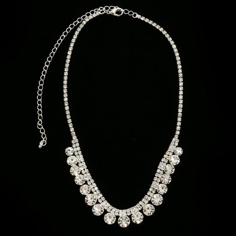 Luxury Crystal Necklace Silver NWOT