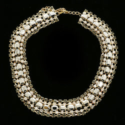 Luxury Crystal Choker-Necklace Gold/Gray NWOT