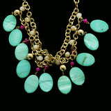 Luxury Shell Necklace Gold/Green NWOT