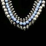 Luxury Faceted Necklace Silver/Blue NWOT