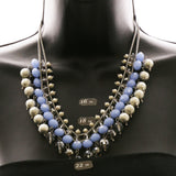 Luxury Faceted Necklace Silver/Blue NWOT